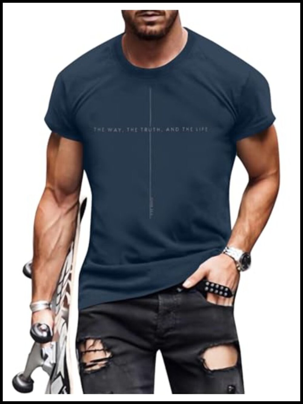 Men's Christian Faith Graphic Tee Crew Neck Short Sleeve Cotton Blend